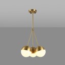 Powell - 3-Light Chandelier with White Globes, Aged Brass